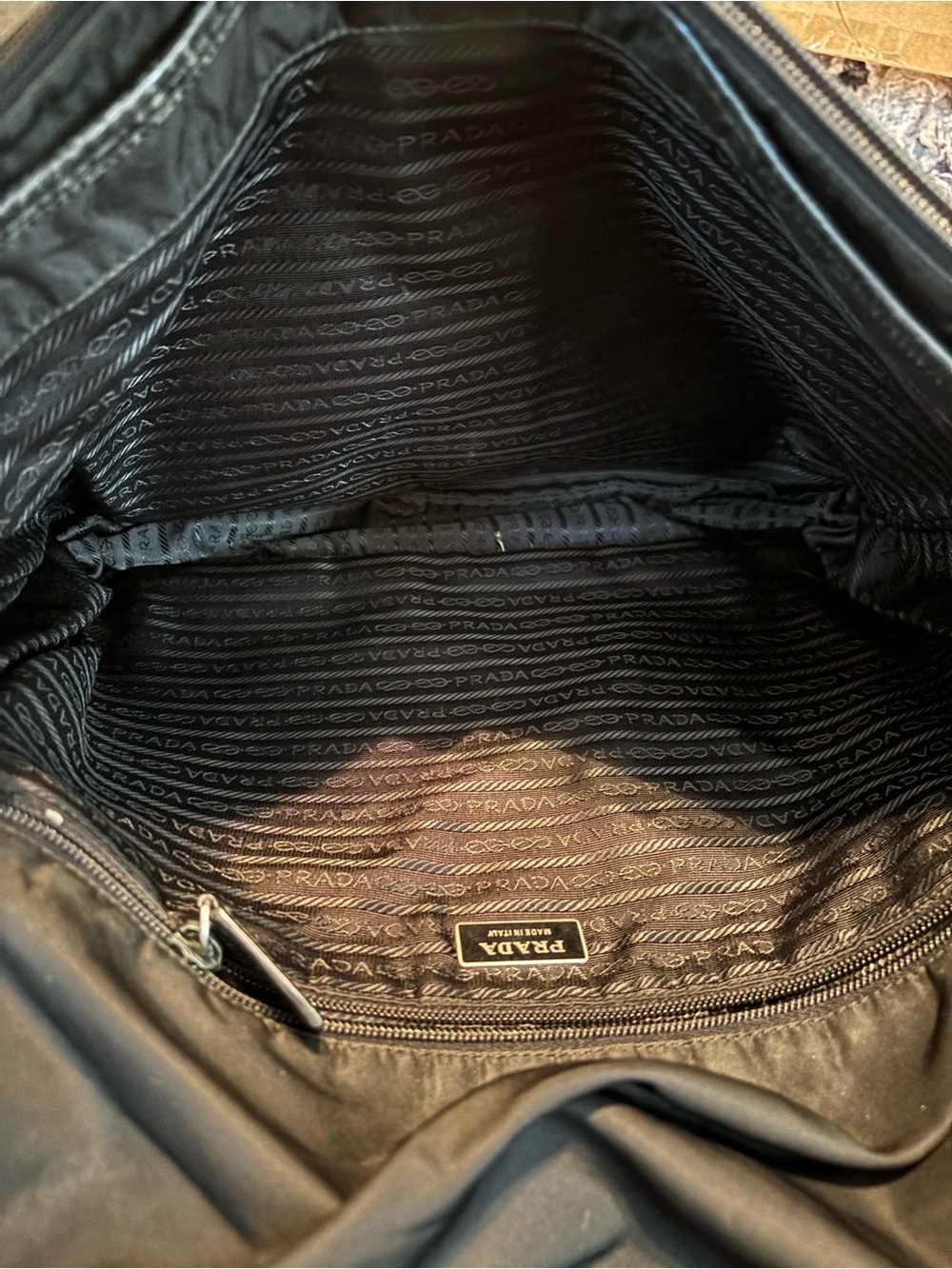 Authentic Vintage Prada Black Tessuto Nylon Double Buckle Messenger Bag - Picture 15 of 16